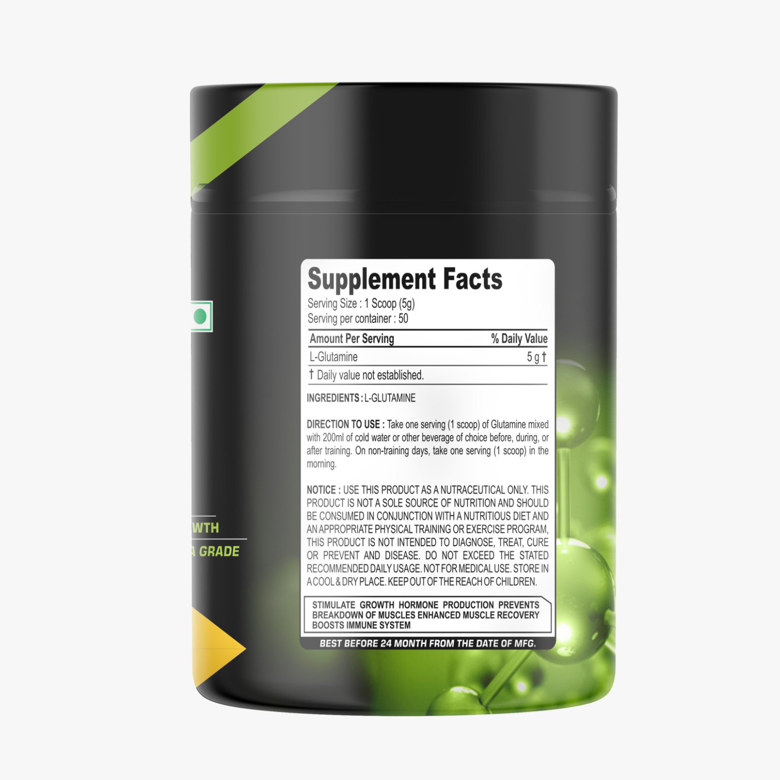 Bettle Nutrition Glutamine Powder 250gm - Image 2
