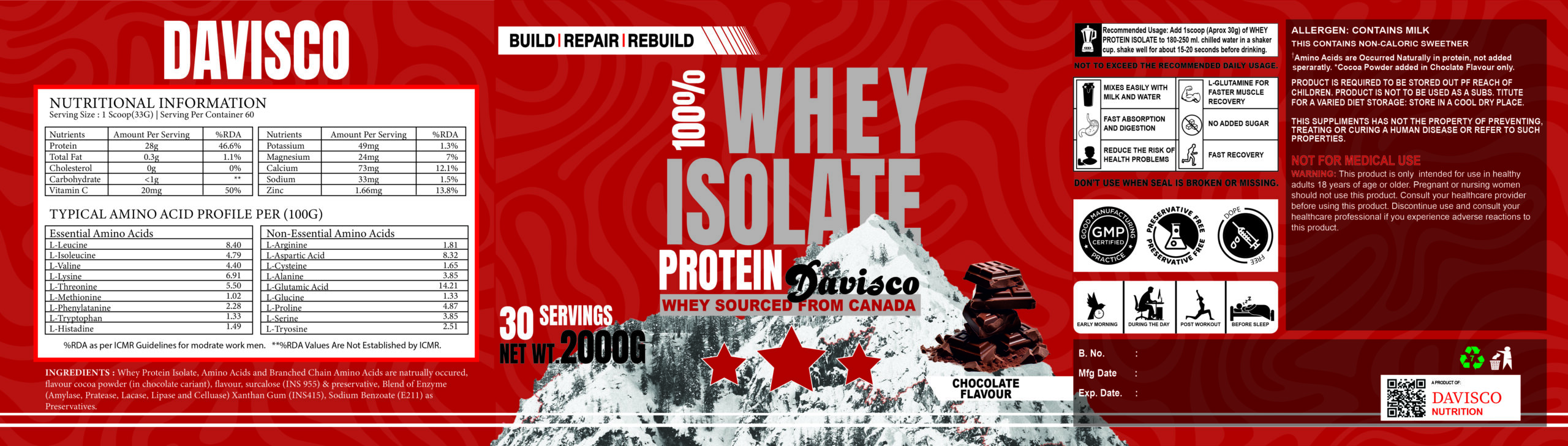 DAVISCO ISOLATE 2KG CHOCOLATE