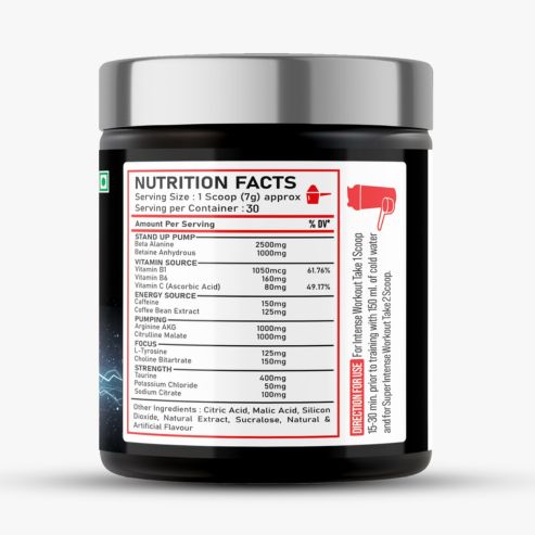 Biosource Nutrition Joker Pre-Workout Lemon Orange 210gm - Image 3