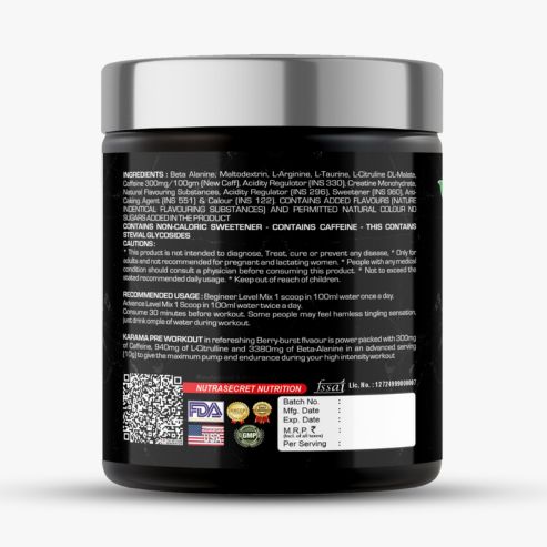 Biosource Nutrition Karama Pre-Workout Virjin Mojito 250gm - Image 2