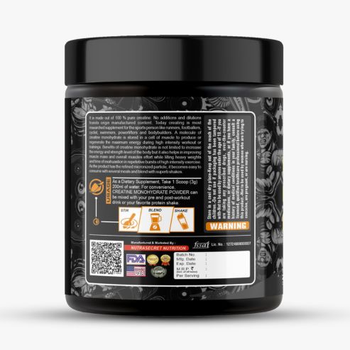 Biosource Nutrition Creatine Monohydrate Unflavour, 250gm - Image 3