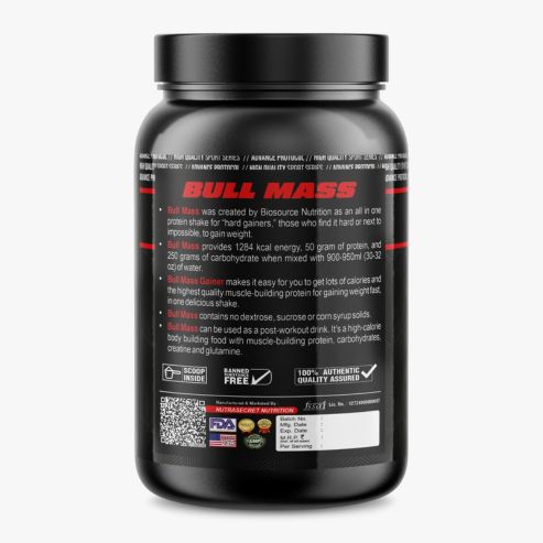 Biosource Nutrition Bull Mass Gainer Chocolate 1kg - Image 2