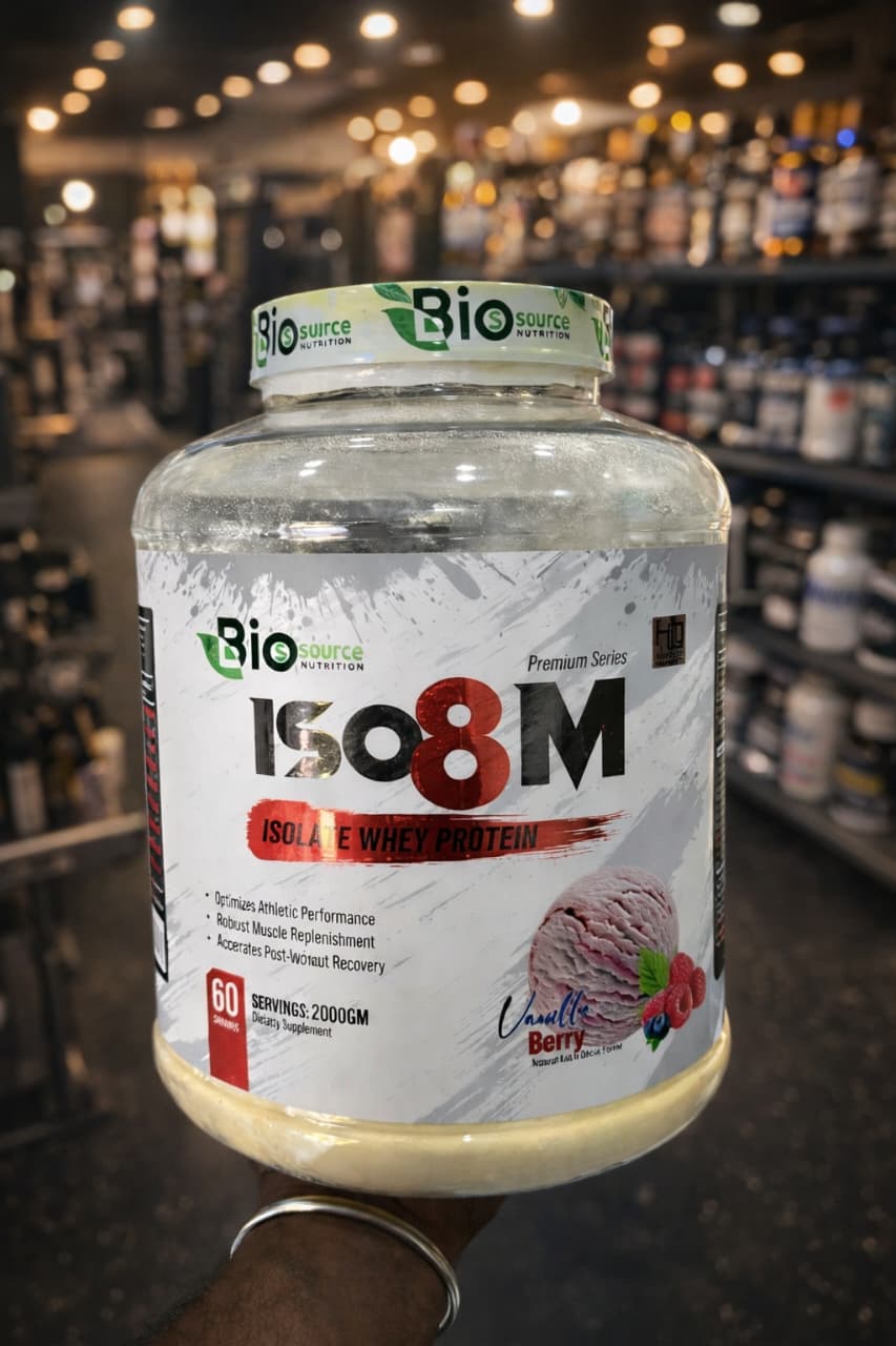 Biosource Nutrition ISO 8M Whey Protein, Vanilla Berry, 2000gm